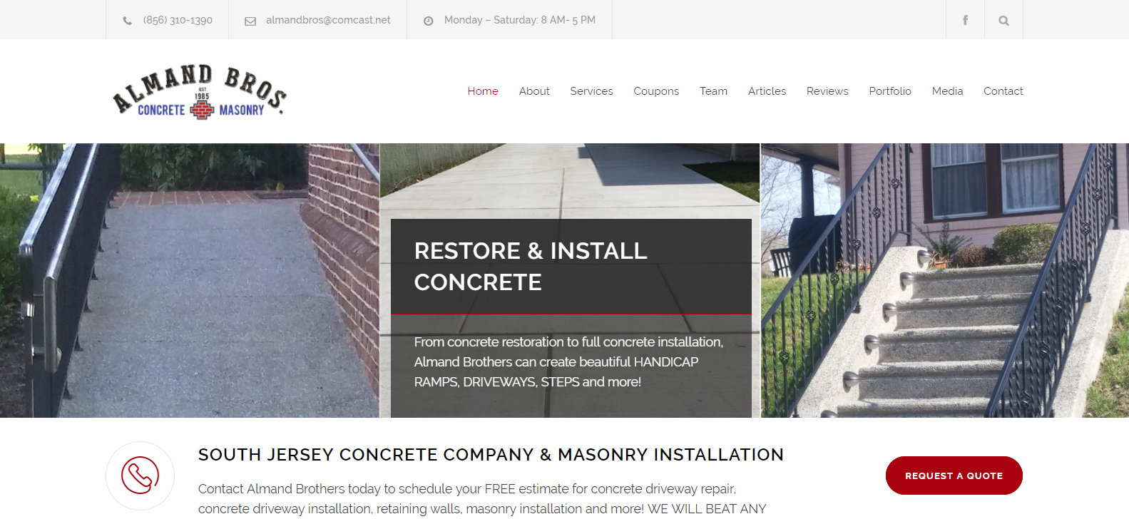 Almand Brothers South Jersey Concrete Contractor Masonry Installation Company